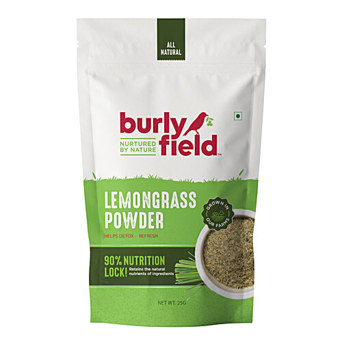 Burlyfield Lemongrass Powder - Rich In Antioxidants, Helps To Detox, 25 g  
