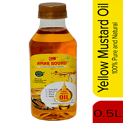 Buy Amar Boond Yellow Mustard Oil 100 Natural, Double Filtered