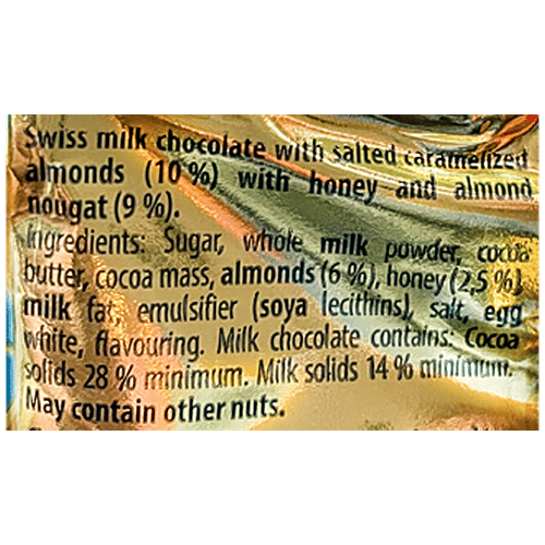 Toblerone Swiss Milk Chocolate With Honey & Almond Nougat & Salted Caramelized Almonds - Tiny, 272 g Bag