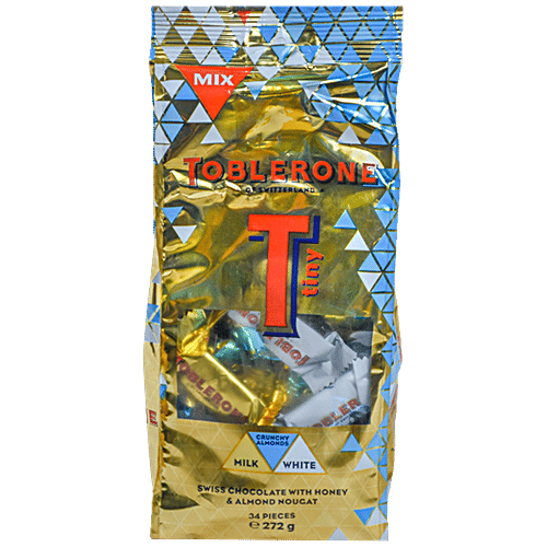 Toblerone Swiss Chocolate With Honey & Almond Nougat - Assorted, Tiny, 272 g Bag
