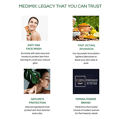 Medimix Ayurvedic Anti Tan Face Wash - Aloe Vera & Tanaka, For Protection From Tan, 100 ml  