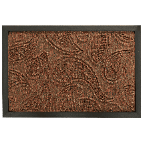 Cocotuft Door/Floor Mats - Rubber Moilded, 9mm Thick, Leaf Design, Beige, 1 pc  