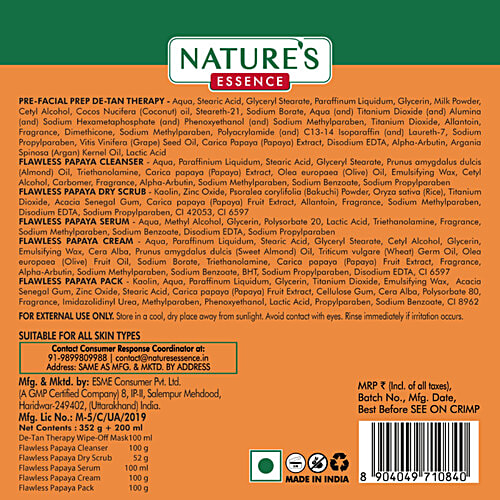 Natures Essence Flawless Papaya Facial Kit, 6 pcs  