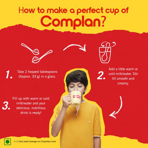 Complan Creamy Classic Nutrition Drink - Vitamin C & A Supports Kids Immune, Clinically Proven For 2X Faster Growth Formula, 1 kg  With 100% Milk Protein, Supports Memory and Concentration