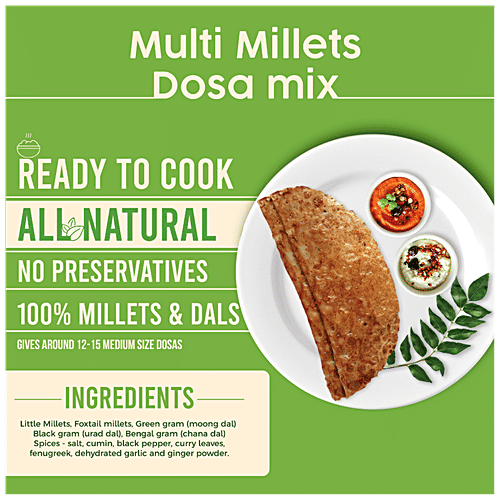 FittR Millets Dosa Mix - Ready To Cook, Natural, No Preservatives, 200 g Box 