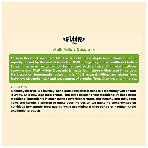 FittR Millets Dosa Mix - Ready To Cook, Natural, No Preservatives, 200 g Box 