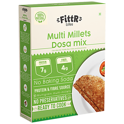 FittR Millets Dosa Mix - Ready To Cook, Natural, No Preservatives, 200 g Box 