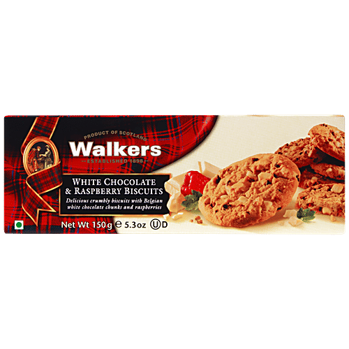 Buy Walkers White Chocolate & Raspberry Biscuits With Natural Ingredients, Baked, Delicious