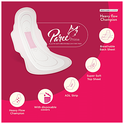 Buy Paree Prima Ultra Soft Breathable Sanitary Pads XXL Online at