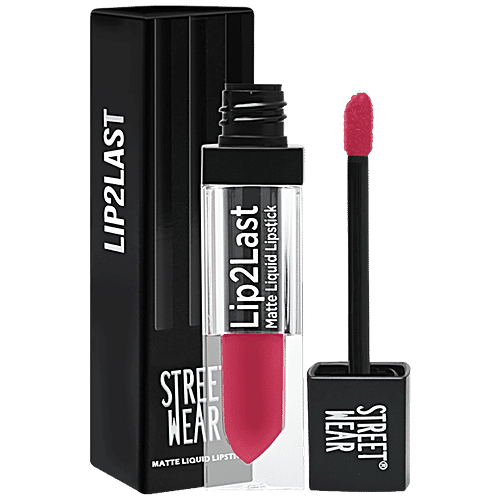 Street Wear Lip2Last Matte Liquid Lipstick - With Vitamin E, 24 Hours Smudge & Transfer Proof, 3.15 g Chillax Pink 