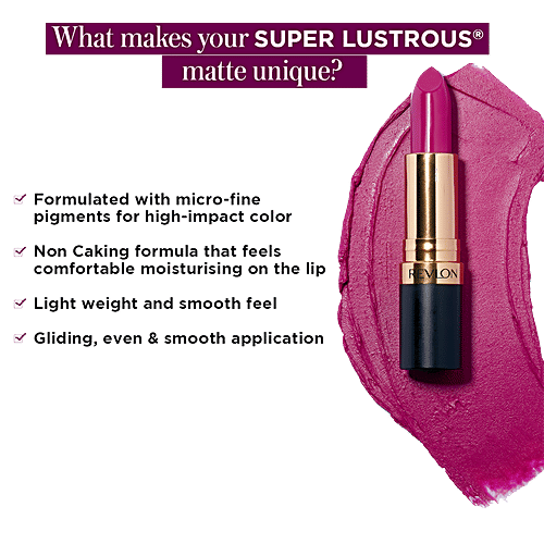 Revlon Super Lustrous Bold Matte Lipstick - Creamy, Moisturising, No Caking, 4.2 g Peachy Vibes 