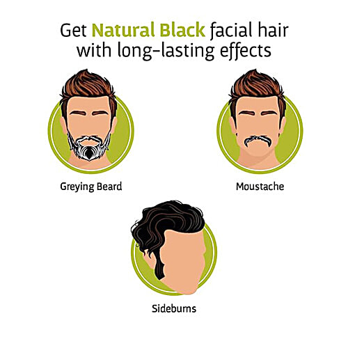 Bombay Shaving Company Natural Black Beard Colour - Henna & Amla, Long Lasting, 60 ml (Colourant + Developer, 30 ml each) 