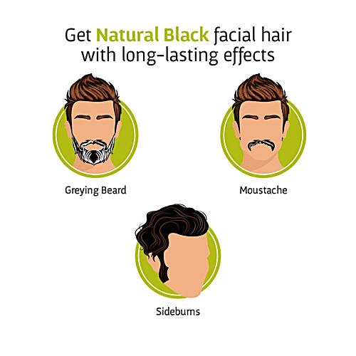 Bombay Shaving Company Natural Black Beard Colour - Henna & Amla, Long Lasting, 60 ml (Colourant + Developer, 30 ml each) 