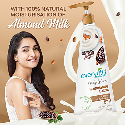 Buy Everyuth Naturals Nourishing Cocoa Body Lotion With Almond Milk, Non Sticky, Natural