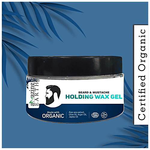 Buy Amazing Earth Beard & Mustache Holding Wax Gel Organic, Strong Hold Hair With Natural