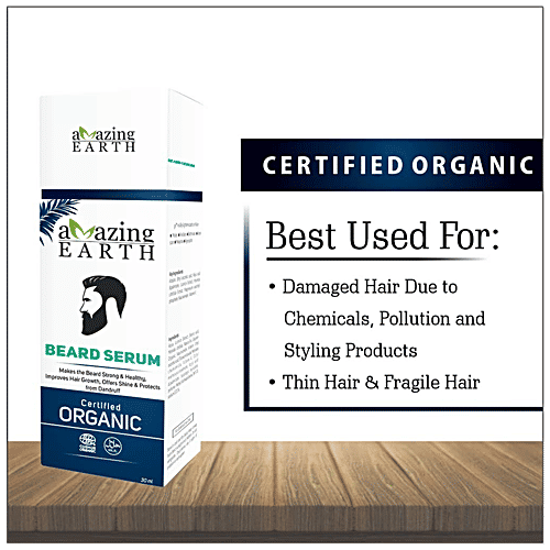 Amazing Earth Beard Serum - Certified Organic, Makes Strong & Healthy Hair, 30 ml Bottle 
