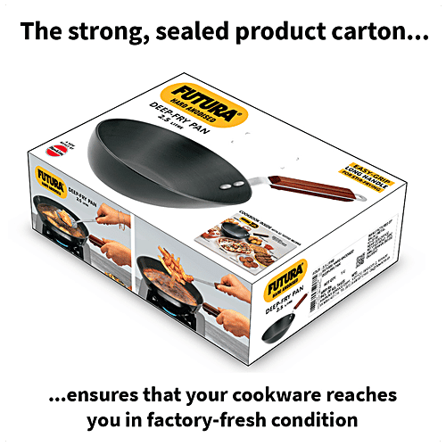 Hawkins Futura Hard Anodised Aluminium Deep Fry/Wok Pan - Flat Bottom, 26 cm, 4.06 mm, ADL25, 2.5 l  