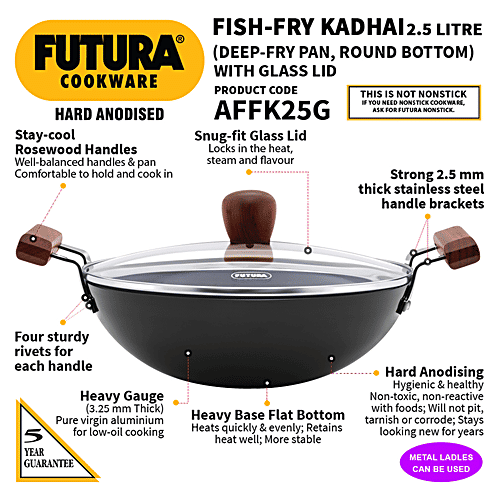 Home & Garden Hawkins Futura Cookware Hard Anodized Fry Pan Work on Gas Induction 25 cm TE6272469