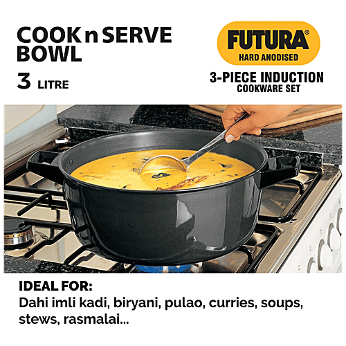 Buy Hawkins Futura Hard Anodised Induction Compatible Cookware Set Black, IASET1 Online at
