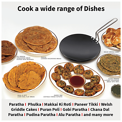 Hawkins Futura Hard Anodised Roti Tawa - Induction Base, 26 cm, 4.88 mm, Stainless Steel Handle, IART26, 1 pc  