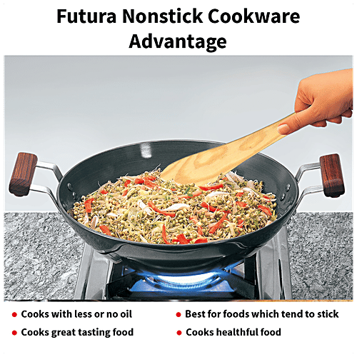 Hawkins Futura Hard Anodised Non-Stick Deep Fry Pan Flat Bottom - Non Stick, 26 cm, 3.25 mm, ND25, 2.5 l  
