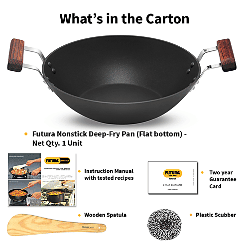 Hawkins Futura Hard Anodised Non-Stick Deep Fry Pan Flat Bottom - Non Stick, 26 cm, 3.25 mm, ND25, 2.5 l  