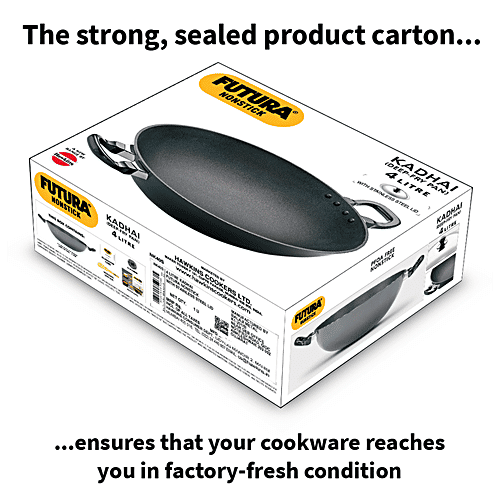 Buy Hawkins Futura Nonstick DeepFry Pan/Kadhai Round Bottom, With
