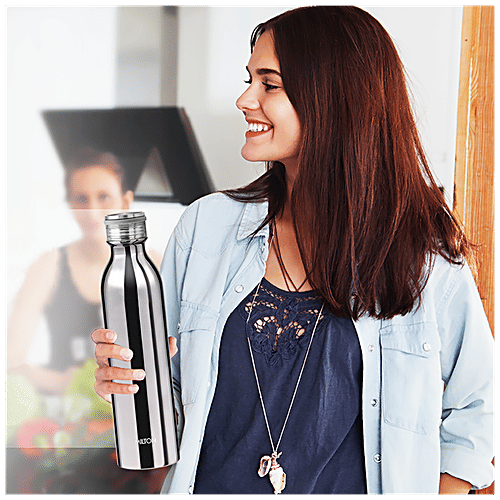 Milton Glitz 1000 Vacuum Insulated Thermosteel Bottle - Leak Proof, Silver, 950 ml