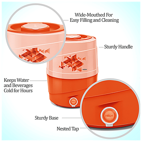 Milton Jug-Kool Rover Insulated Plastic Water Jug (EC-THF-FTW-0015) - Orange, 11 L  