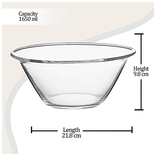 Treo Glass Bowl For Mixing/Serving, 1.65 l  