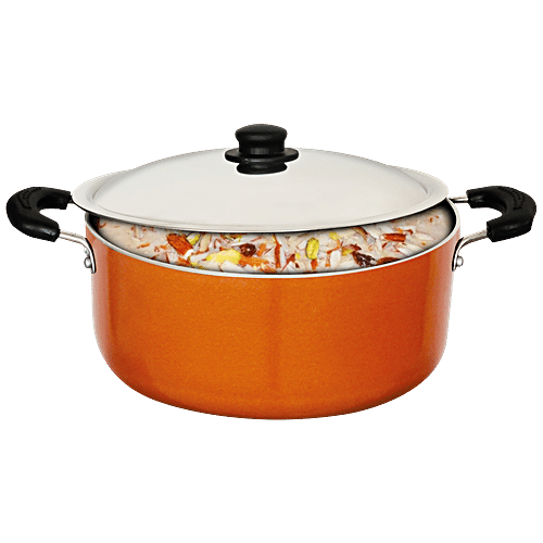 Iveo Aluminium Casserole - Non Stick Coated, 28 cm, Stainless Steel Lid, 4 L  