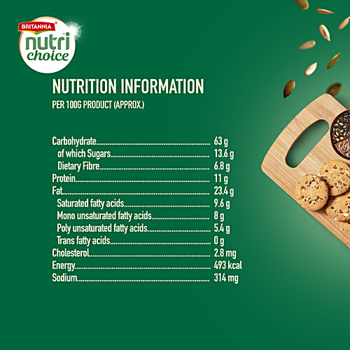 Britannia Nutrichoice Seeds Biscuits, 75 g 0% Maida & High Fibre