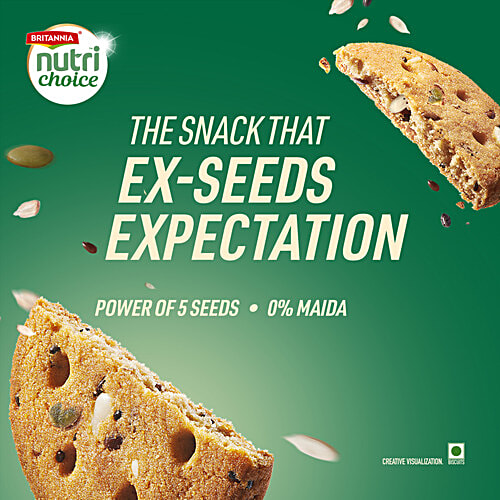 Britannia Nutrichoice Seeds Biscuits, 75 g 0% Maida & High Fibre