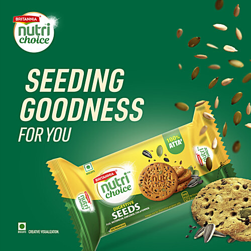 Britannia Nutrichoice Seeds Biscuits, 75 g 0% Maida & High Fibre