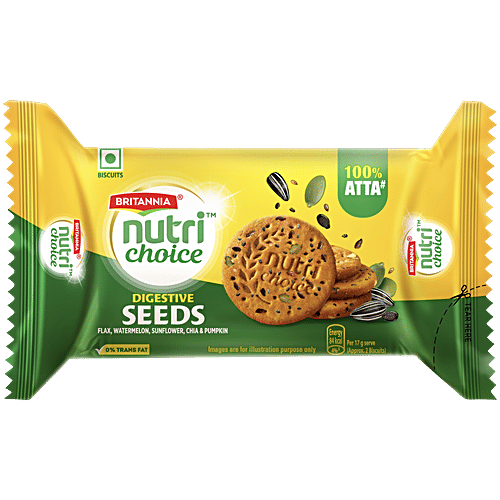 Britannia Nutrichoice Seeds Biscuits, 75 g 0% Maida & High Fibre