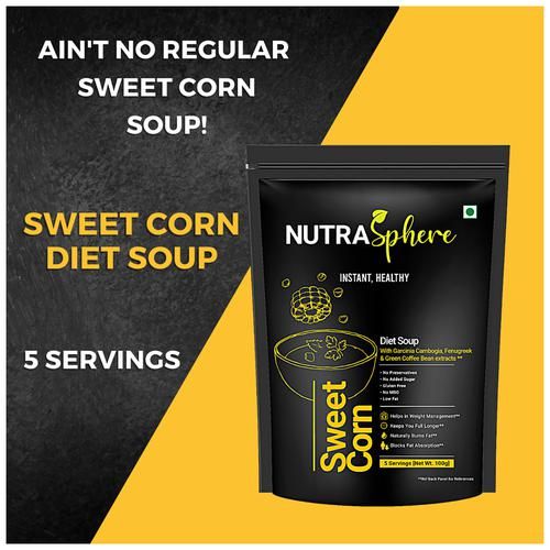 NutraSphere Sweet Corn Diet Soup - All Natural Instant & Healthy With Garcinia, 5 Servings, 100 g  