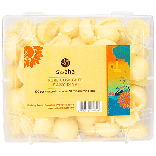 Buy SWAHA Pure Cow Ghee Easy Diya Natural, Safe To Use Online at Best