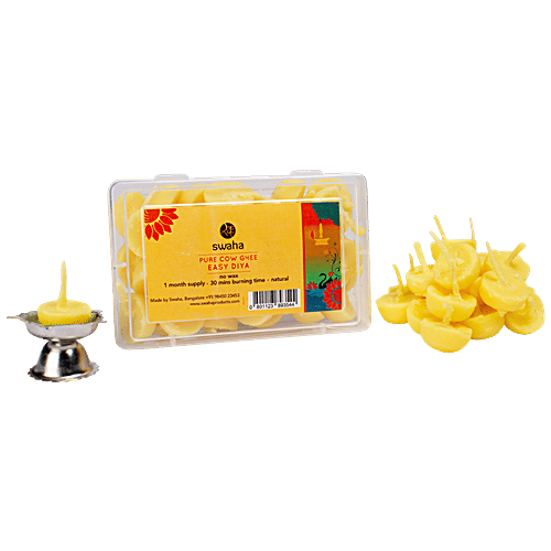 Buy SWAHA Pure Cow Ghee Easy Diya Natural, Safe To Use Online at Best