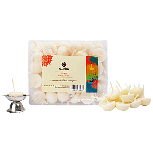 Buy SWAHA Vegan Easy Desi Cow Ghee Diya Natural, Safe To Use Online