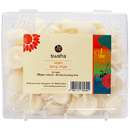 Buy SWAHA Vegan Easy Desi Cow Ghee Diya Natural, Safe To Use Online