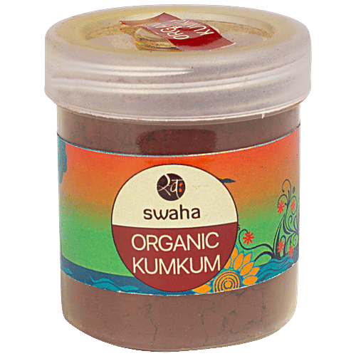 Swaha Organic Kumkum - Pure, No Harmful Chemicals, Maroon, 40 g  Pure Organic Kumkum
 No Harmful Chemicals