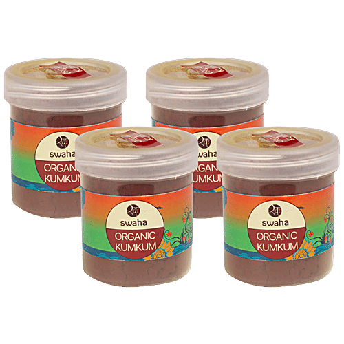 Swaha Organic Kumkum - Pure, No Harmful Chemicals, Maroon, 40 g  Pure Organic Kumkum
 No Harmful Chemicals
