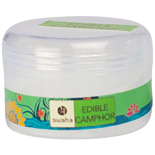 Swaha Edible Camphor - Detoxifies, Provides Glow, 10 g  