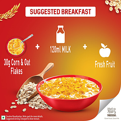 Nestle Gold Crunchy Oats & Cornflakes With Immuno-Nutrients, Wholegrain, Breakfast Cereal, 230 g Pouch 