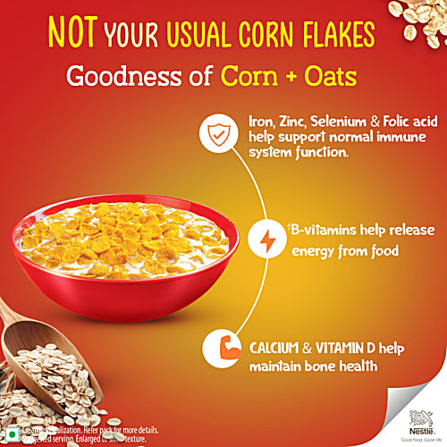 Nestle Gold Crunchy Oats & Cornflakes With Immuno-Nutrients, Wholegrain, Breakfast Cereal, 230 g Pouch 