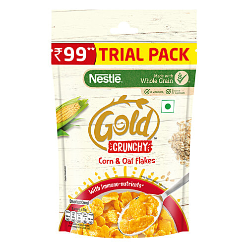 Nestle Gold Crunchy Oats & Cornflakes With Immuno-Nutrients, Wholegrain, Breakfast Cereal, 230 g Pouch 