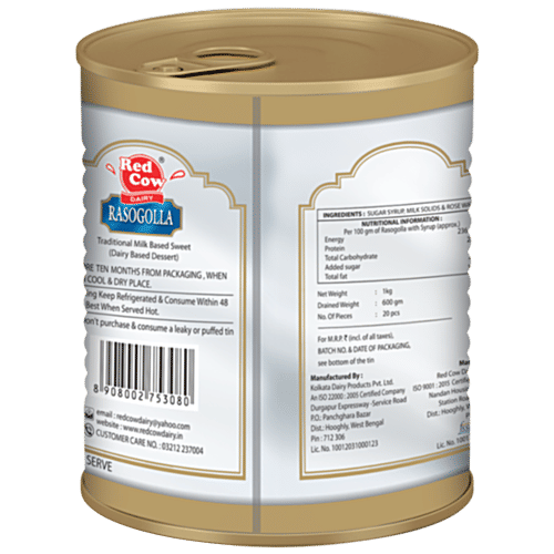 Redcow Dairy Rasogolla, 1 kg (20 pcs)