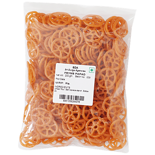 SDA  Homemade Appalams/Papad - Fryums, Fry & Eat, 200 g Pouch 