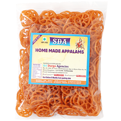 SDA  Homemade Appalams/Papad - Fryums, Fry & Eat, 200 g Pouch 