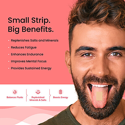 Wellbeing Nutrition Melts Into Instant Energy Thin Strips - Green Tea Caffeine + Electrolyte, Strawberry Mint Flavour, 60 g (30 pcs x 2 g each) Plant Based, Sugar Free, Instant Action